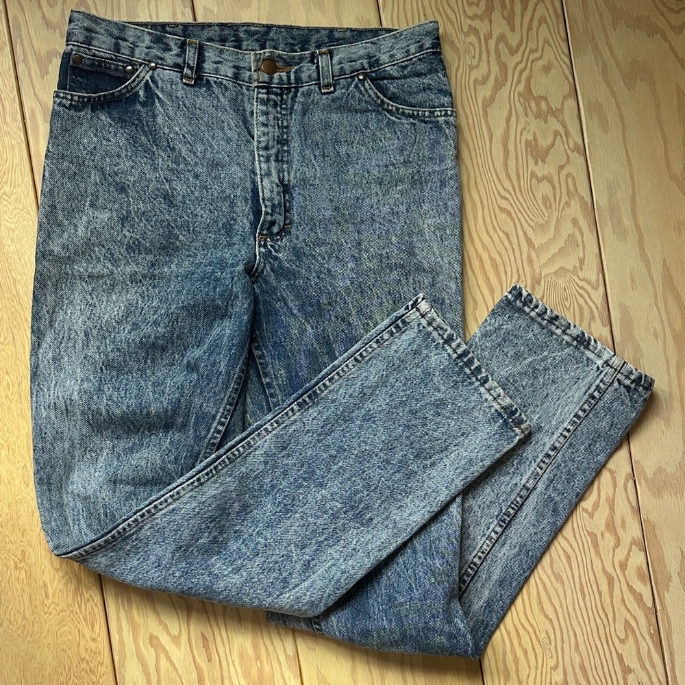 Vintage High Rise Blue Washed Jeans